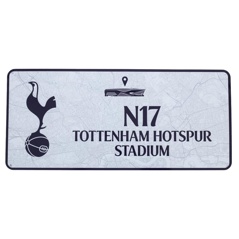 Tottenham Hotspur FC Route To Sign - Metal Stamped Wall Art with Stadium Map Design
