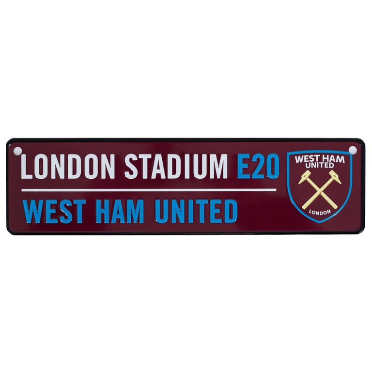 West Ham United FC Colour Metal Window Sign - London Stadium E20 Decorative Road Sign