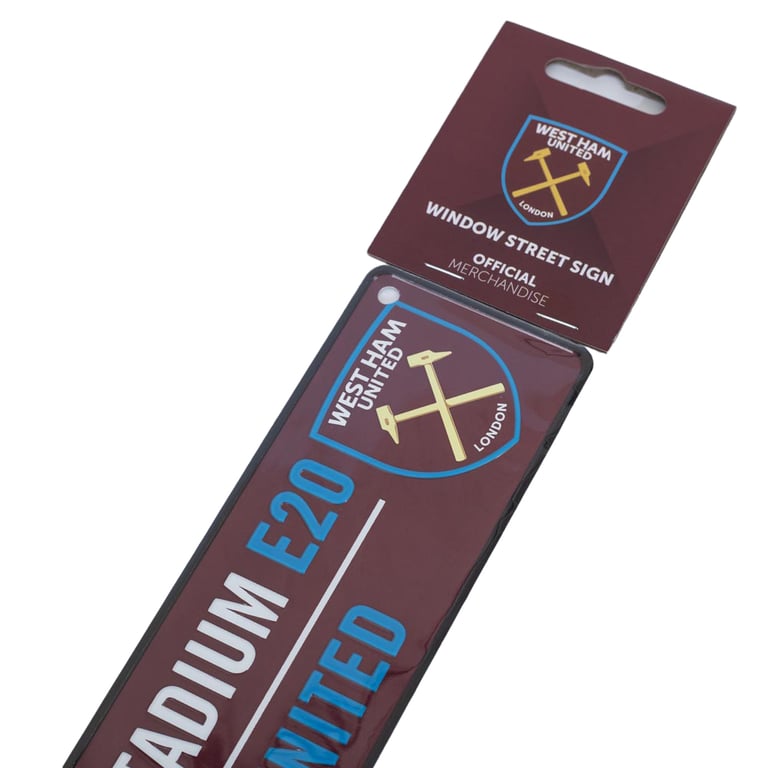 West Ham United FC Colour Metal Window Sign - London Stadium E20 Decorative Road Sign