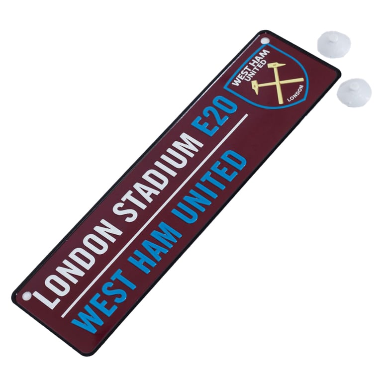 West Ham United FC Colour Metal Window Sign - London Stadium E20 Decorative Road Sign