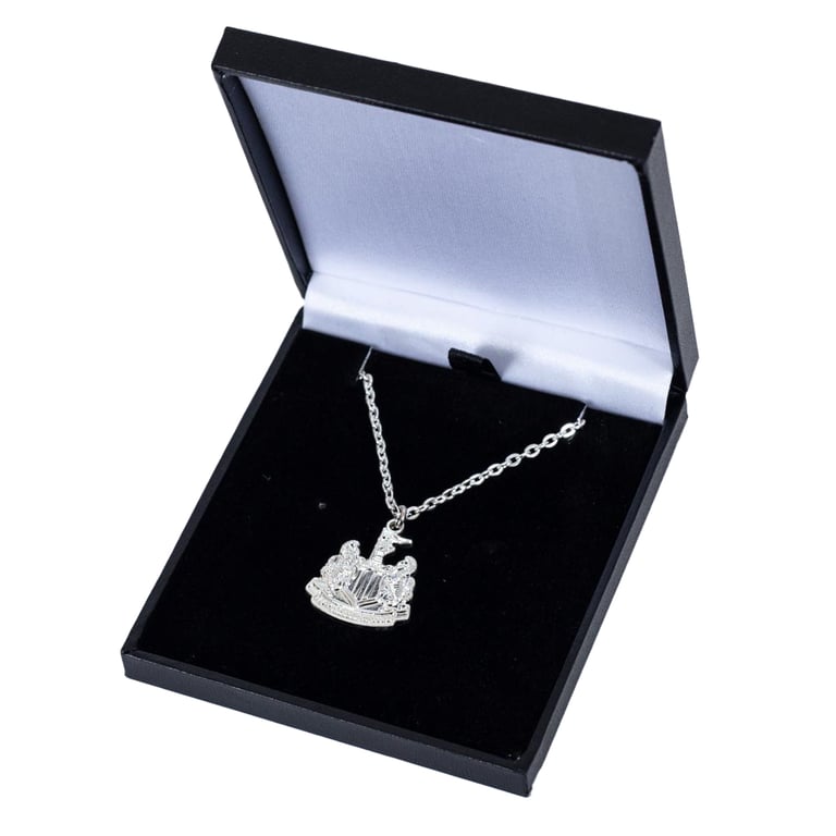 Newcastle United FC Silver Plated Crest Pendant Necklace with Lobster Clasp