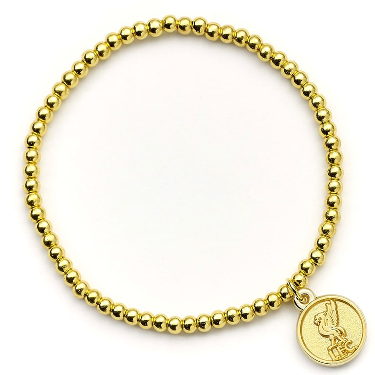 Liverpool FC Gold Finish Hypo-Allergenic Bead Bracelet with Charm