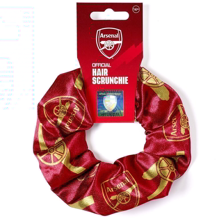 Arsenal FC Satin Hair Scrunchie Featuring Club Icons