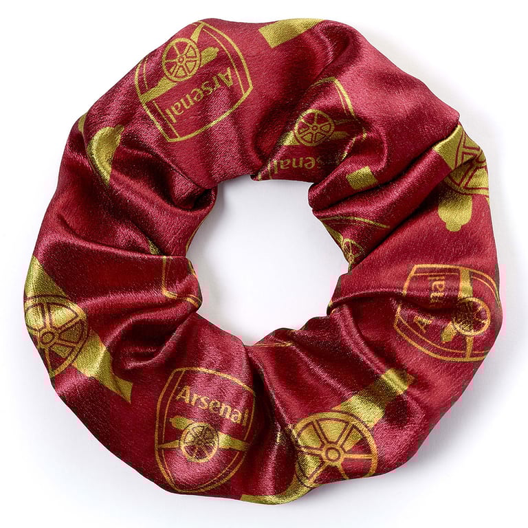 Arsenal FC Satin Hair Scrunchie Featuring Club Icons