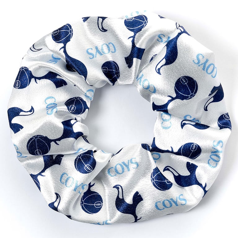 Tottenham Hotspur FC Colourful Satin Hair Scrunchie with Club Icons