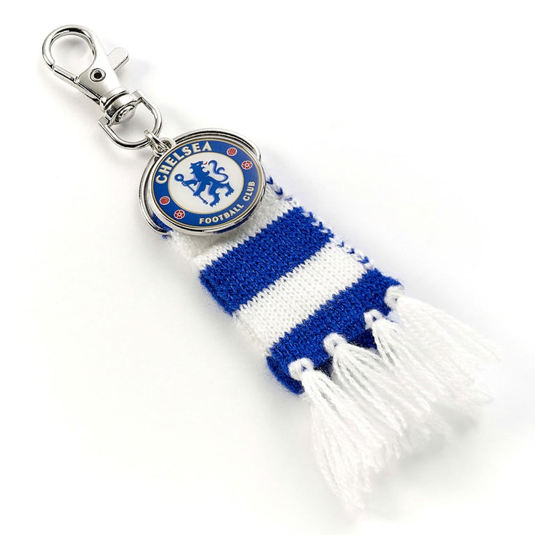 Chelsea FC Blue Bar Scarf Bag Charm - Crest Charm with Lobster Claw Clasp