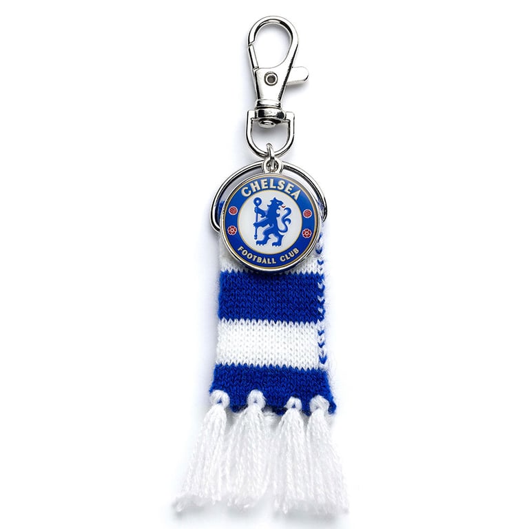 Chelsea FC Blue Bar Scarf Bag Charm - Crest Charm with Lobster Claw Clasp