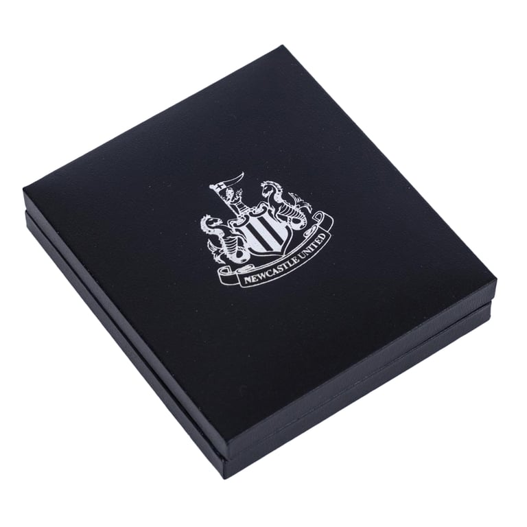 Newcastle United FC Stainless Steel Heart Necklace with Chrome Finish and Engraved Crest