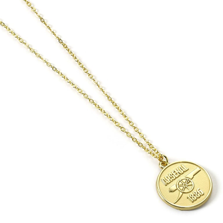 Arsenal FC Gold Finish Crest Necklace - Hypo-allergenic and Durable Football Club Jewelry