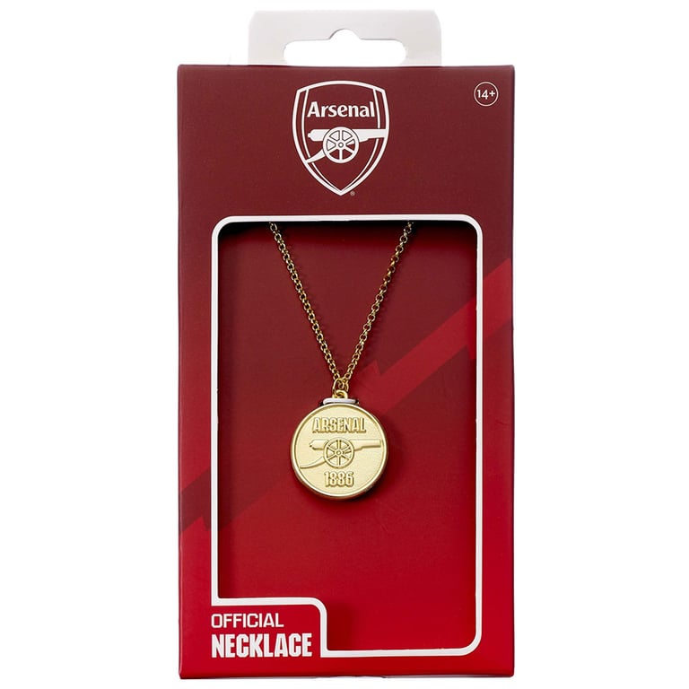 Arsenal FC Gold Finish Crest Necklace - Hypo-allergenic and Durable Football Club Jewelry