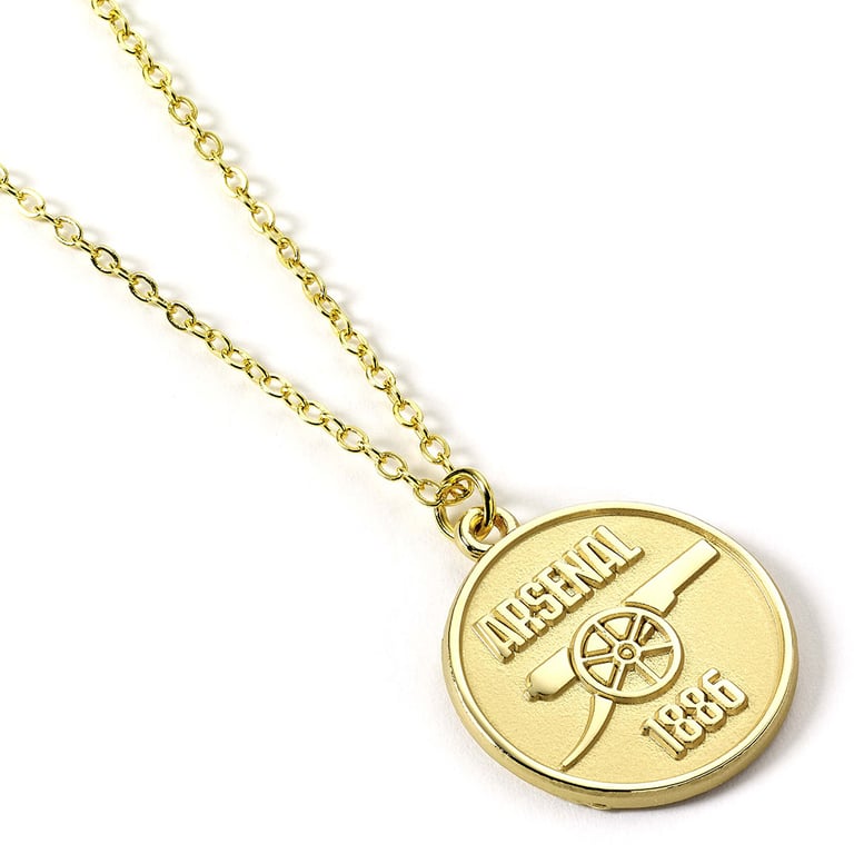 Arsenal FC Gold Finish Crest Necklace - Hypo-allergenic and Durable Football Club Jewelry