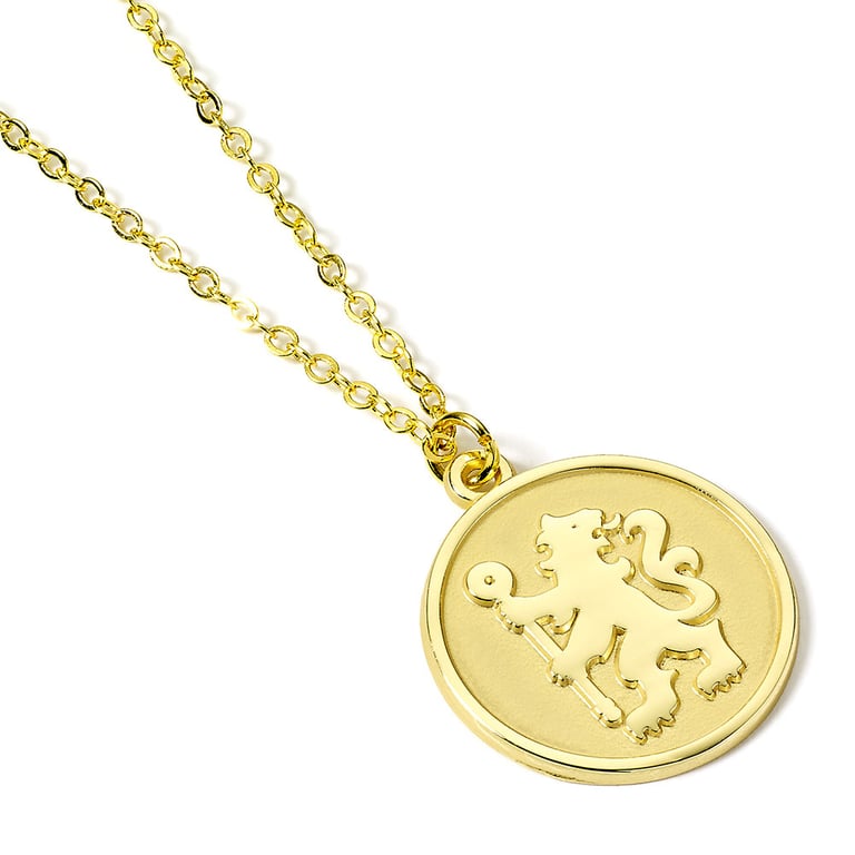 Chelsea FC Gold Finish Crest Necklace - Hypo-allergenic Pendant for Football Fans