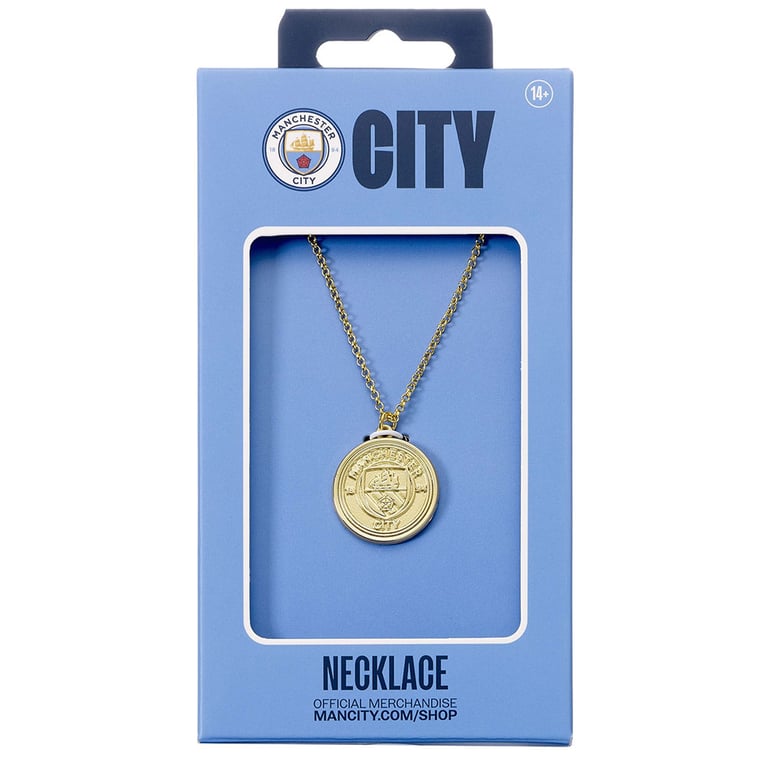 Manchester City FC Gold Finish Hypo-Allergenic Crest Necklace