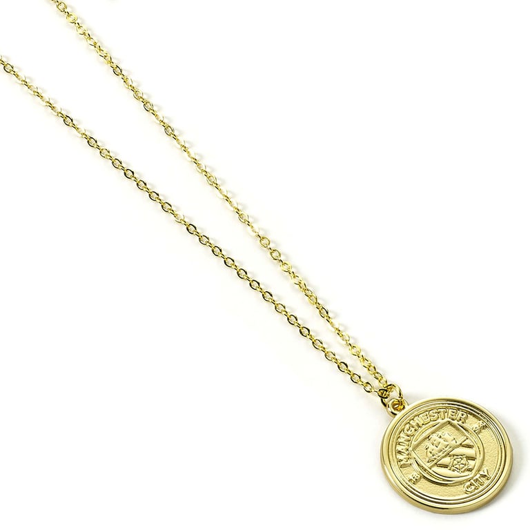 Manchester City FC Gold Finish Hypo-Allergenic Crest Necklace