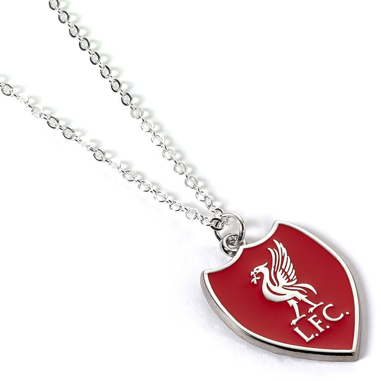 Liverpool FC Shield Necklace - Hypo-Allergenic Silver Finish with Liverpool Crest Pendant
