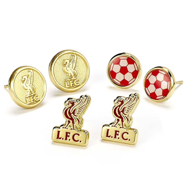 Liverpool FC Hypo-Allergenic Gold Finish Stud Earrings Set