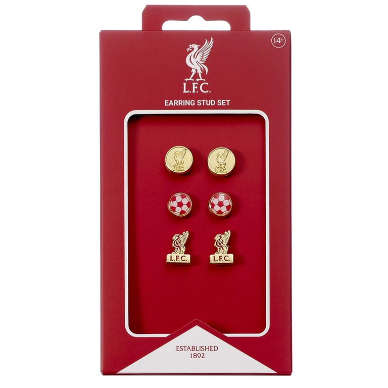 Liverpool FC Hypo-Allergenic Gold Finish Stud Earrings Set