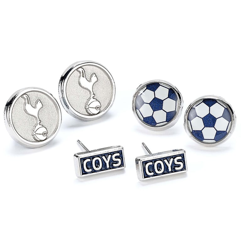 Tottenham Hotspur FC Hypo-Allergenic Silver Stud Earrings Set