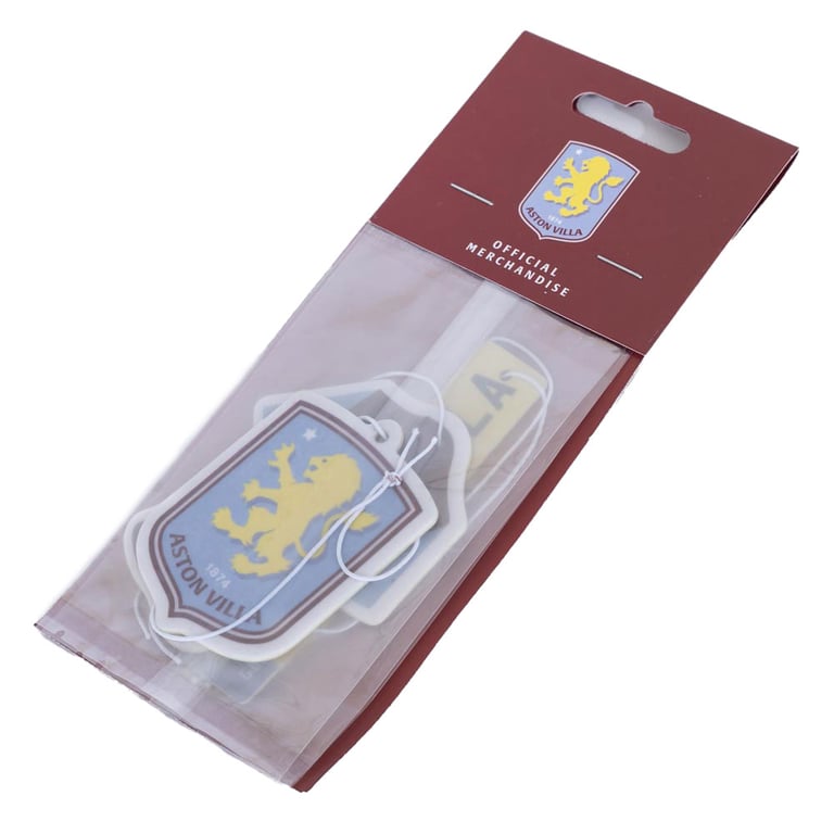 Aston Villa FC 3pk Long Lasting Air Fresheners with Crest & Home Kit Designs