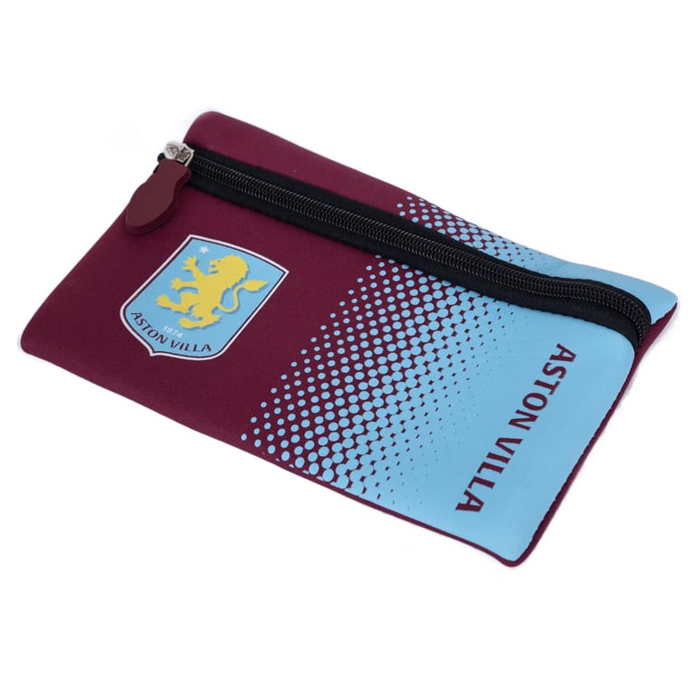 Aston Villa FC Neoprene Zipped Pouch with Claret and Blue Crest Design