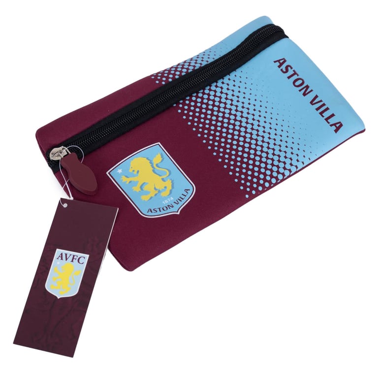 Aston Villa FC Neoprene Zipped Pouch with Claret and Blue Crest Design
