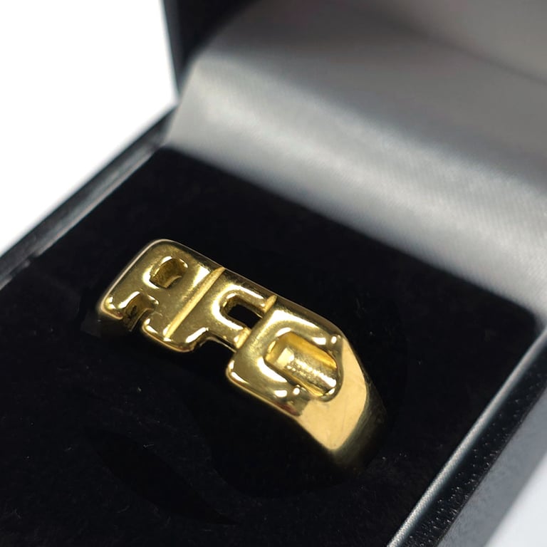 Arsenal FC 18ct Gold Plated Silver Ring - Official AFC Design