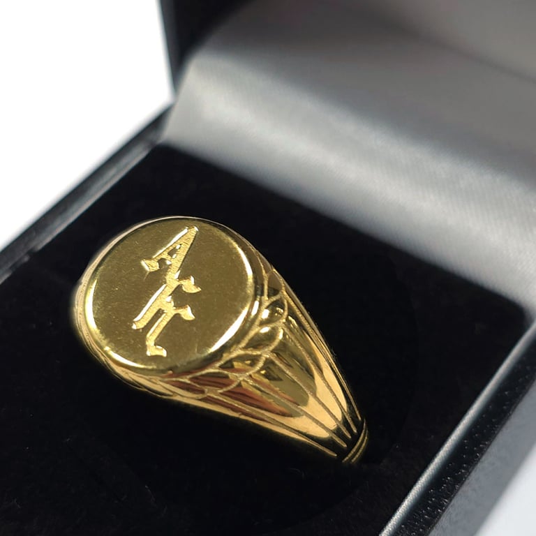 Arsenal FC 18ct Gold Plated Silver Signet Ring - Official Club Jewelry