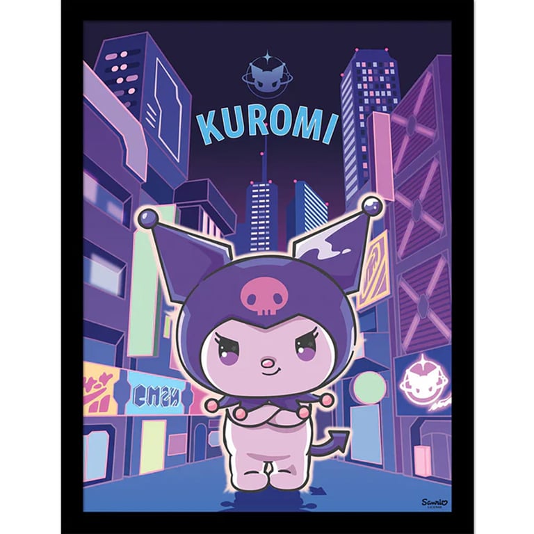 Kuromi Ambition Picture - High Resolution Collector Print in Black Frame
