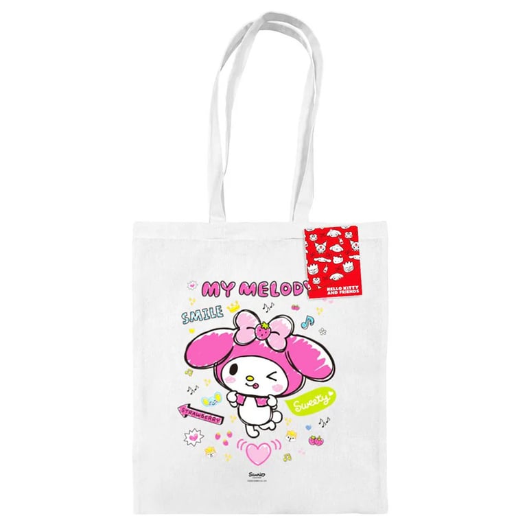 My Melody Cotton Canvas White Tote Bag - Durable Children s Shopping Bag