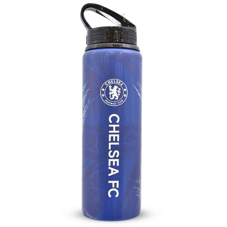 Chelsea FC HD Printed Aluminium Drinks Bottle - London Stadium Gear with Canteen Quench Cap