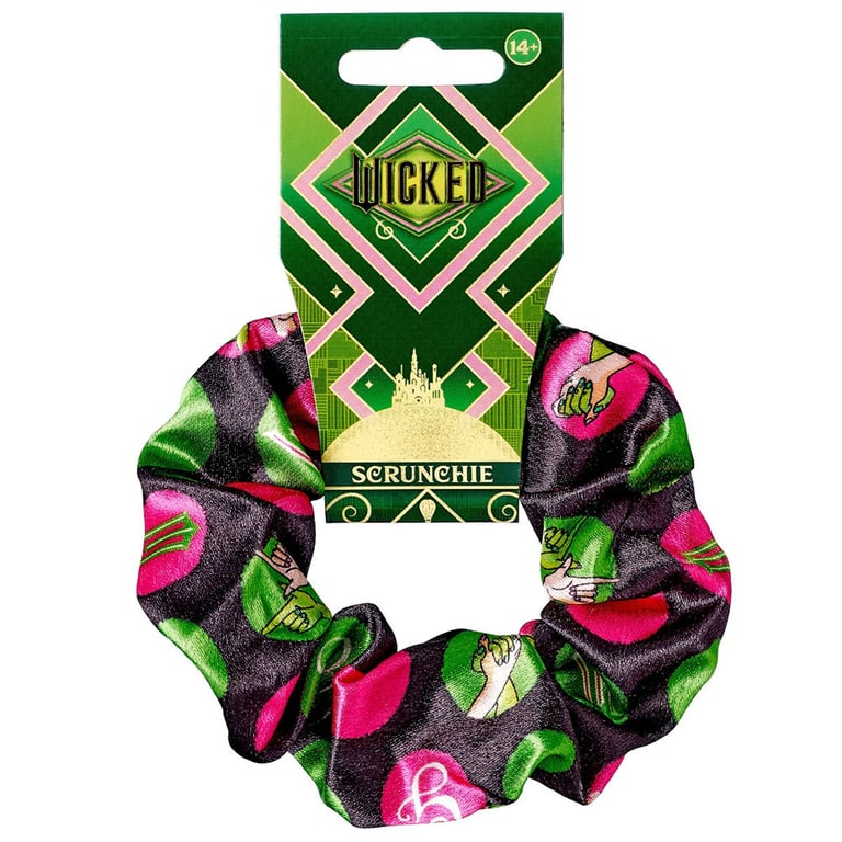 Wicked Elphaba & Glinda Satin Hair Scrunchie with Friendship Logo