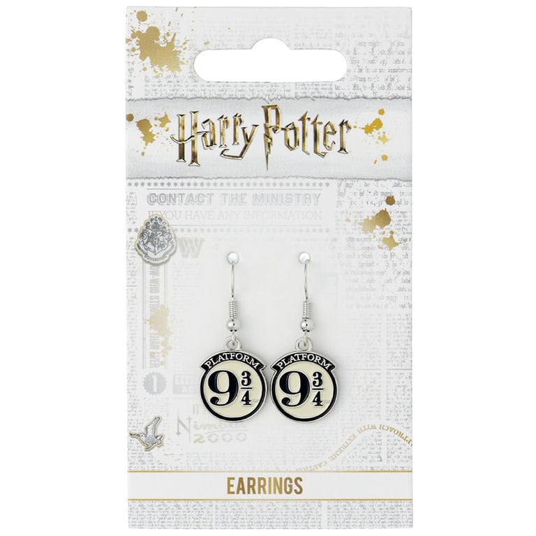 Harry Potter Silver Plated 9 & 3 Quarters Hook Earrings - Highly Detailed Design