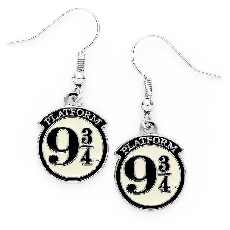 Harry Potter Silver Plated 9 & 3 Quarters Hook Earrings - Highly Detailed Design