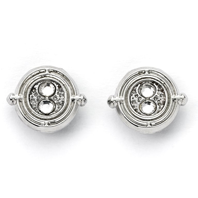 Harry Potter Time Turner Silver Plated Stud Earrings - Hermione Granger Inspired Jewelry