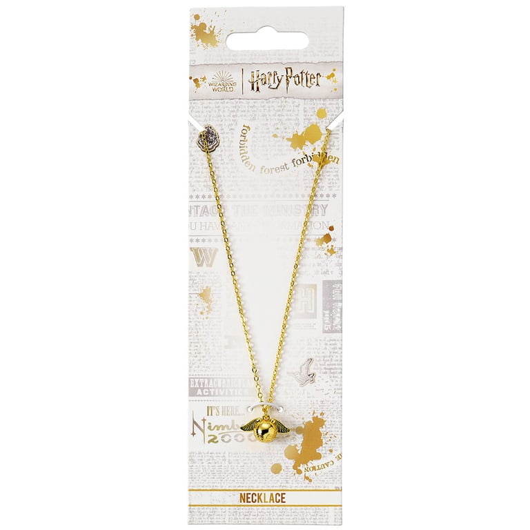 Harry Potter Gold Plated Golden Snitch Necklace with Adjustable Chain