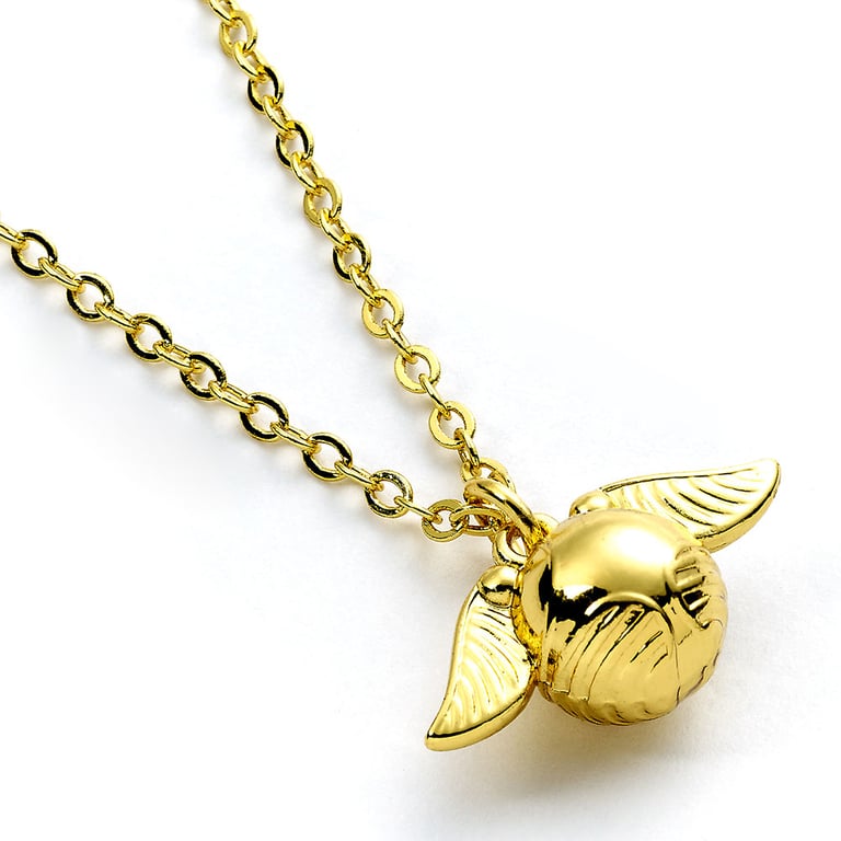 Harry Potter Gold Plated Golden Snitch Necklace with Adjustable Chain