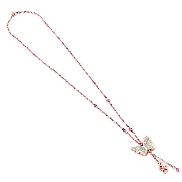 Wicked Rose Gold Glinda Initial Butterfly Necklace with 6cm Extender Chain