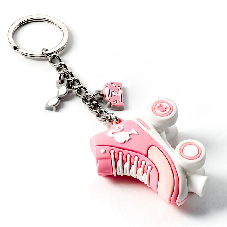Barbie 3D Roller Skate Keychain with Charms and Chain