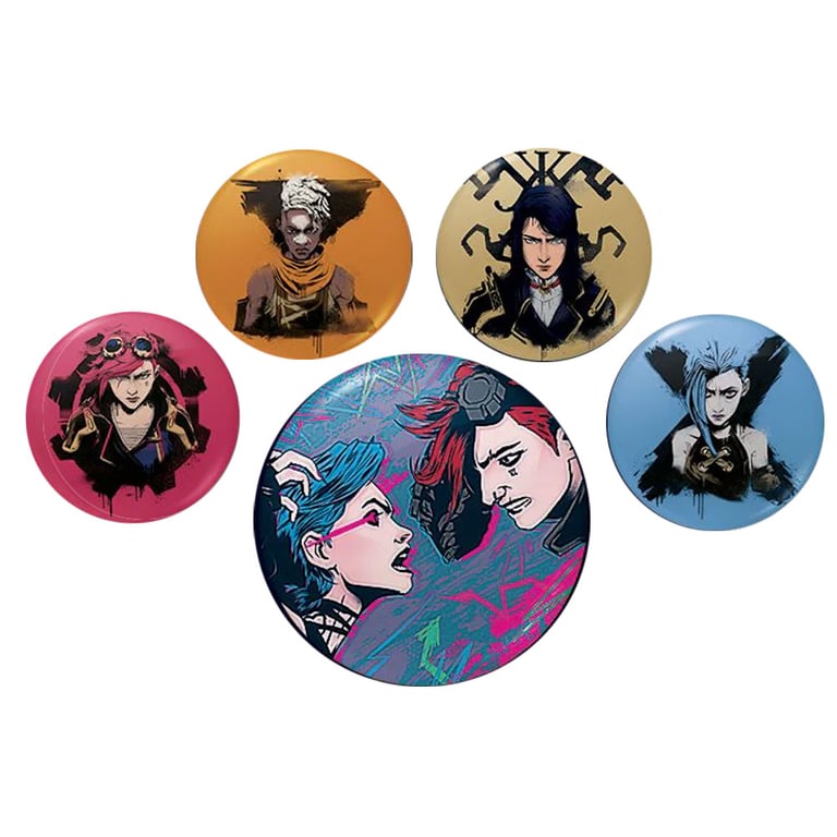Arcane Button Badge Set - Fashionable School Badges with Safety Pin Fixing