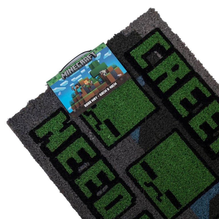 Minecraft Creeper Coir Doormat - Durable Indoor Outdoor Mat with Non-Slip PVC Base