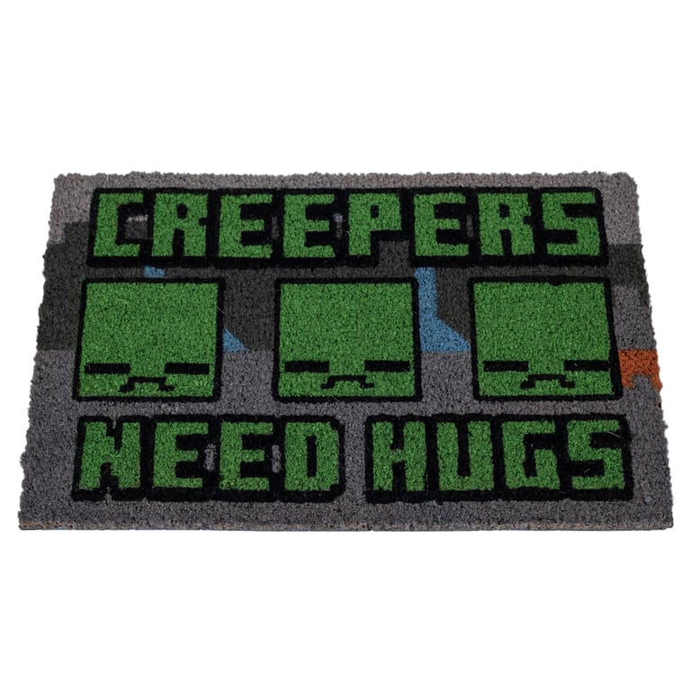 Minecraft Creeper Coir Doormat - Durable Indoor Outdoor Mat with Non-Slip PVC Base