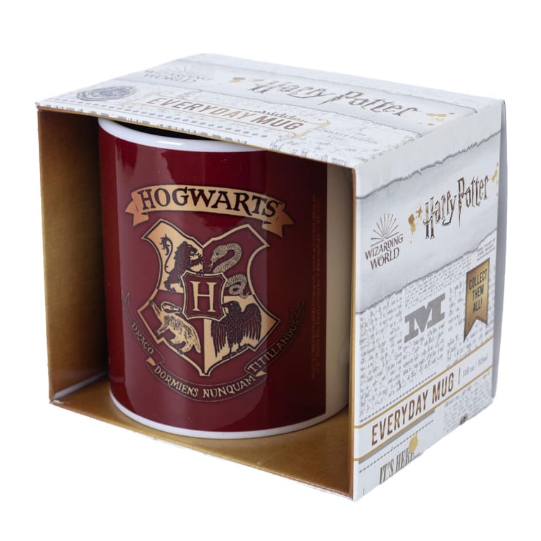 Harry Potter Red Hogwarts Crest Coffee Mug - Official Merchandise