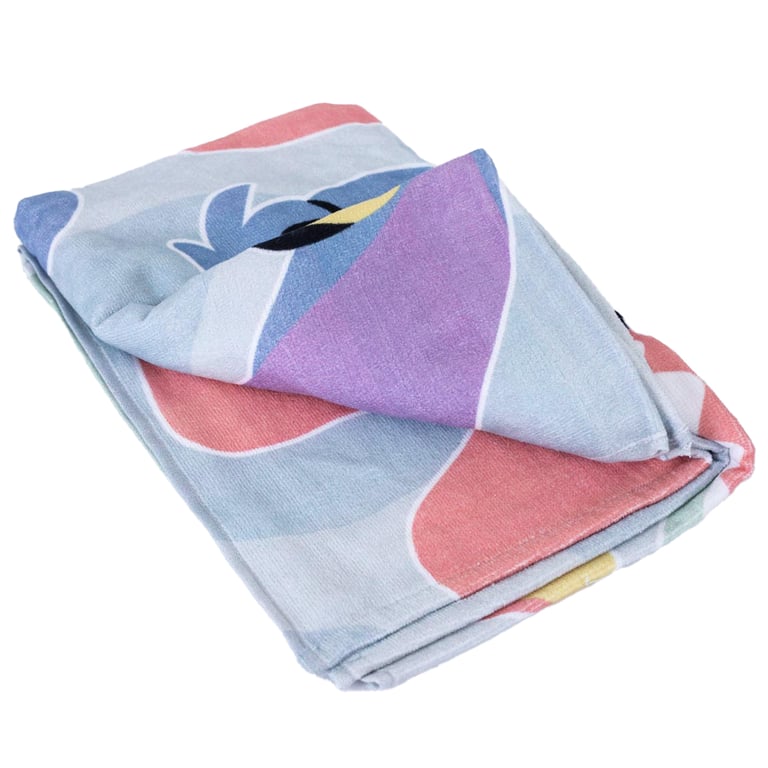 Lilo & Stitch 100 Cotton Velour Floral Beach Towel - Soft Pastel Design