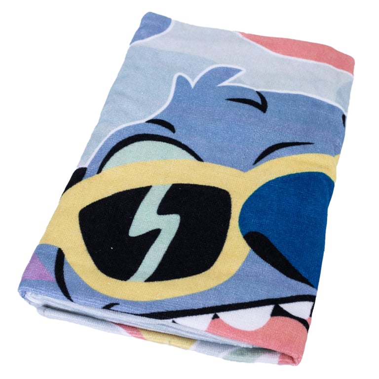 Lilo & Stitch 100 Cotton Velour Floral Beach Towel - Soft Pastel Design