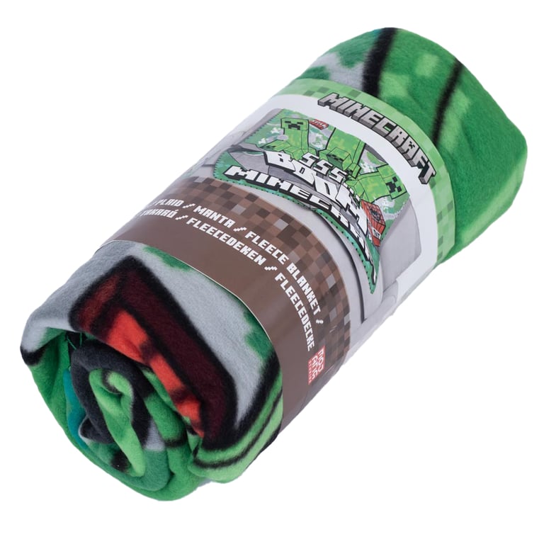 Minecraft Creeper SSS Boom Fleece Blanket - Vibrant Green Home Decor