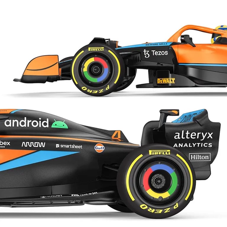McLaren F1 MCL36 1:18 Scale Radio Controlled Car - Spring Suspension & Multi Direction Driving