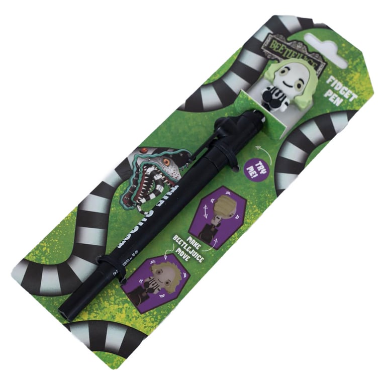 Beetlejuice Fidget Pen - Spinning & Removable Top Ballpoint Pen with Black Ink