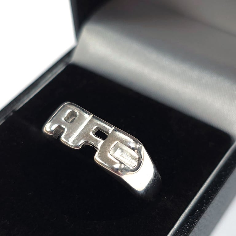 Arsenal FC Sterling Silver AFC Design Ring - Official Club Jewelry
