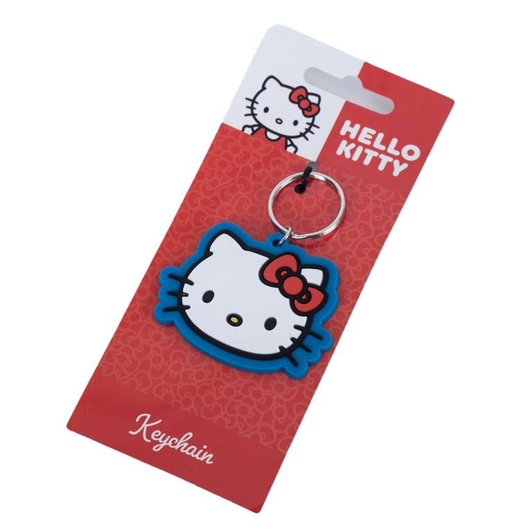 Hello Kitty Durable Colorful PVC Key Ring with Chain and Split Ring