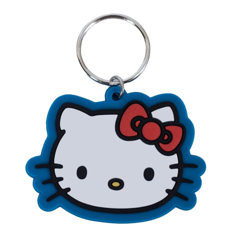 Hello Kitty Durable Colorful PVC Key Ring with Chain and Split Ring